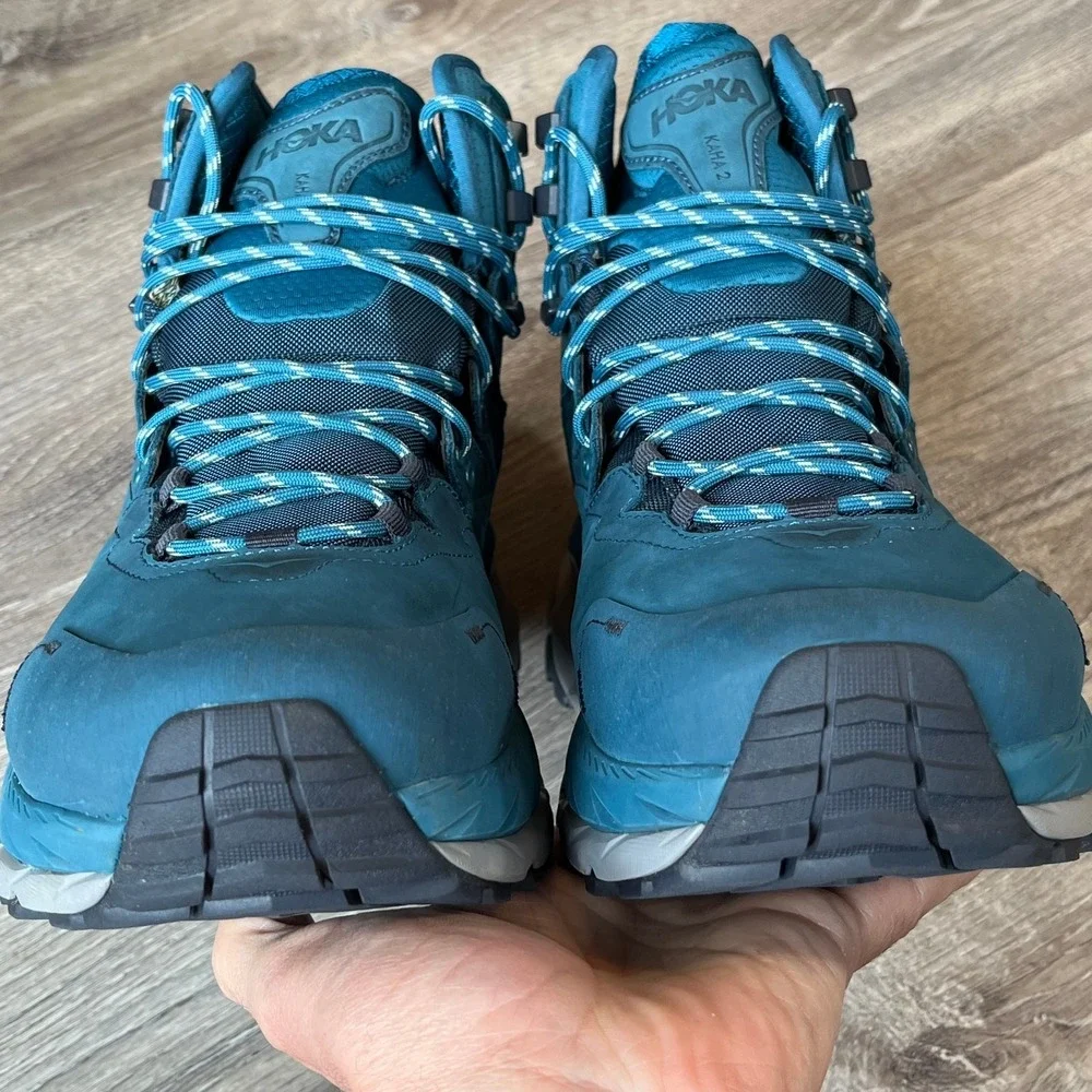 NWOB Hoka One One Kaha 2 GTX Blue Mid Hiking Boots Mens 12D UK 11.5 EU 46 2/3 - Picture 9 of 14